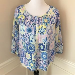 SOLD Talbots Tunic Style Buttoned Down Blouse